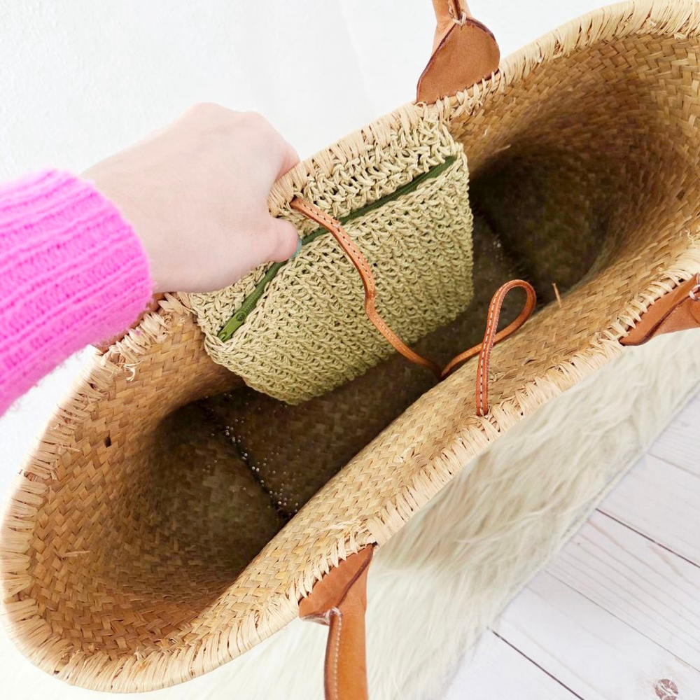 Tommy Bahama raffia woven straw beach tote bag cream natural resort - Picture 5 of 7